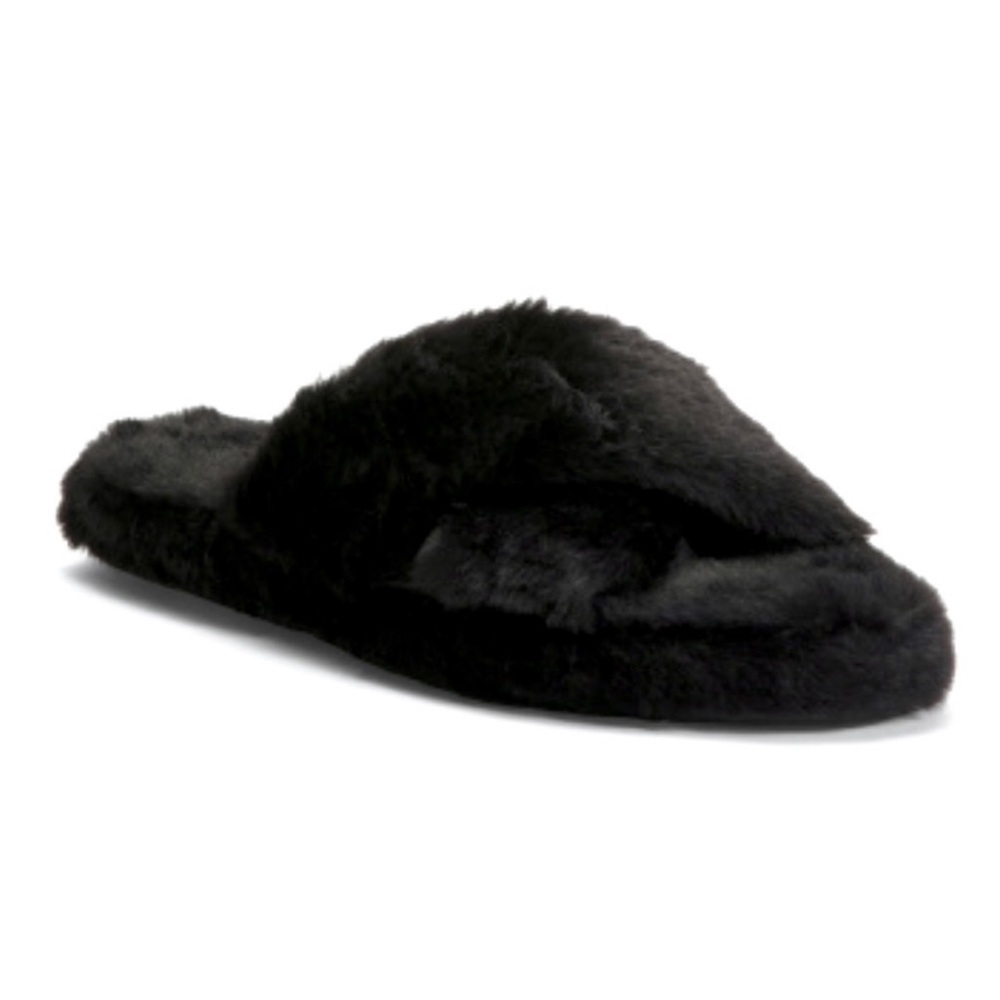 Bearpaw Slippers X Band Brielle Faux Fur Slides Black Fuzzy Slippers Size Small